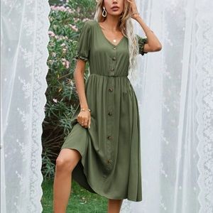 V-neck button front Dress